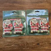 Santa CERAMIC NAPKIN RINGS New Set Of Four In Box Trim A Home K-Mart Item 3910