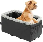 Dog Seat for Car - Portable Middle Console Dog Booster Car Seat - Automotive Center Console Cat Booster with Adjustable Straps for Travel