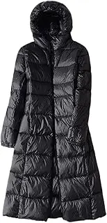 [Jegsnoe] Women Long Hooded Down Jacket Lightweight Down Jacket Casual Winter Warm Coat