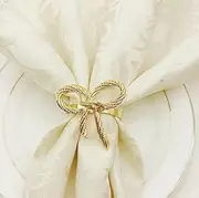 6Pcs Gold Napkin Rings,Metal Butterfly Napkin Holders for Wedding, Dinner Party, Table Decorations