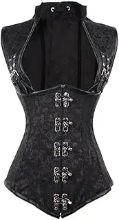 [FAWENLI] Fashion Women'S Bustier Corset Women Gothic Sexy Jacquard Underbust Corset Vest Waist Training Straps Corsets