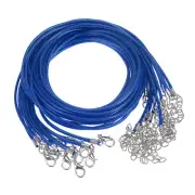 10pcs Waxed Necklace Cord Bulk, 23" and 2mm Dia Necklace String Rope, Blue