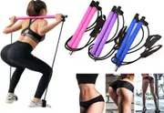 1x Portable Pilates Stretch Rope Gym Stick Yoga Exercise Bar Pilates Trainer