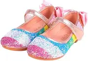 [VALICLUD] Fashionable Boys and Girls Dance Shoes Round Head Soft Sole Sequin Detail Size 27 for Dance Lessons Boys and Girls Shoes Pink