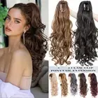 Long Claw Ponytail Piece Layered Curly Clip Pony Tail Hair Extensions as Human