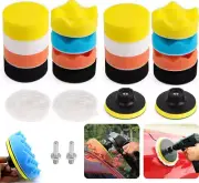 22pcs 3" Polishing Pads Buffing Waxing Pad Polisher Drill Sponge Kit Set For Car