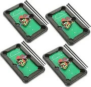 Kisangel 4 Sets Mini Pool Table Boys and Girls Billiards Game Tabletop Pool Set for Boys Girls