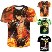 Kids Anime ONE PIECE 3D Print T-Shirt Boys Girls Casual Short Sleeve Tee Tops