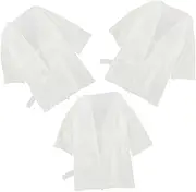 3pcs Disposable Bath Skirt The Robe Spa Robe Gown Robe for Men Shower Robe Gown Spa Clothes Salon Robe Gown Robe for Women Guest Gown Polyester-cotton Blended Fabric White Healeved