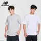 【New Balance】 NB 圓領親膚短袖上衣_男性_灰/白色任選_MT41519AG/MT41519WT