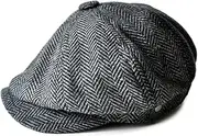 [AQEOMC] Newsboy Hats for Men Newsboy Cap British Style 8 Panel Newsboy Flat Cap Ivy Caps Cabbie Driving Hat