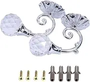 Shower Curtain Hooks, Decorative Tiebacks Holdbacks Holder Metal Decorative Tie Window Treatment Gorgeous Hooks Wall Mounted with Sparkling Ball for Bedroom Living Room Home Decor(Silver)
