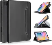 [Xuanbeier] Rotation Case for Samsung Galaxy Tab S6 Lite 10.4 Inch 2024/2022/2020,Hard Shell Transparent Back Stand Smart Cover with S Pen Holder,Multi-Angle Viewing Cover with Auto Wake/Sleep,Black