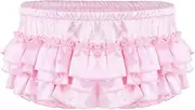 [HULIJA] Mens Frilly Stain Ruffled Sissy Crossdress Panties Maid Briefs Bloomers Underwear