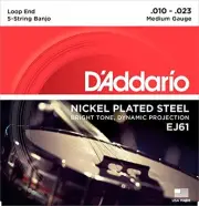 D'Addario EJ61 5-String Banjo Strings, Nickel, Medium 10-23
