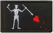 Antrix Black Beard Pirate Edward Military Morale Patch Hook & Loop Tactical Pirate Flag Morale Patch - 3.15"x2"