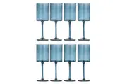 2x 4pc Ladelle Flynn Glass Tumbler Water Juice Cup Drinkware Glassware 22cm Blue