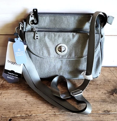Baggallini Calais Crossbody Bag Purse NWT Travel Silver Gray