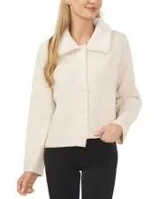 Cece Faux Fur Collared Cardigan Women's Xl