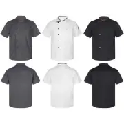 Mens Coat Kitchen Chef Baker Tops Restaurant Shirt Baking Cooking Uniform Bar