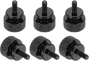 uxcell 6 Pcs M3x7mm Knurled Thumb Screw Computer Case Threaded Hand Tighten Screws Aluminum Alloy for PC Case, Black