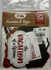 Echo Park Let's Go Anywhere Collection Ephemera Frames and Tags 33 PC New