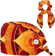 [YTYVAGT] Scrub Caps Women,Scrub Hats Suitable for Women,Vintage Flower Ethnic Mandala