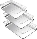6-Piece Baking Sheet Set with Cooling Rack, Kitchen Wire Rack Baking Tray, Inclu