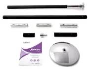 XPole X-PERT Pro 45mm PX Spinning Static Dance Exercise XPole Set Silicone Black