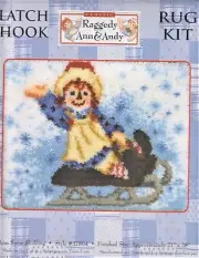 Raggedy Ann & Andy LATCH HOOK KIT 21"x28" Ann Snow Sledding 37804