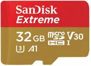 SANDISK SDSQXAF-032G-GN6MN 32GB MICRO SDHC EXTREME A1 V30, UHS-I/ U3, 100MB/s ,NO SD ADAPTER