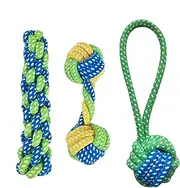 Small Dog Rope Toy - Durable Tug Dog Toy | 3 Pack Puppy Tug of War Rope, Pup Grinding Accessories, Reusable Bite-Resistant Teeth Cleaning Toys Portable for Indoor and Outdoor Dogs
