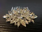 Silver tone beautiful elegant wedding bridal hair comb rhinestone crystal ha011