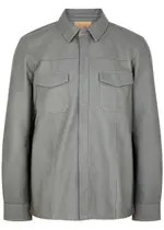 Paige Baltimore Leather Overshirt - Grey - M M