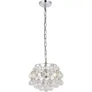 Elegant Lighting 1106D12C Savannah 3 Light 12 inch Chrome Pendant Ceiling Light