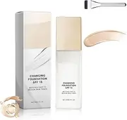Skye Color Changing Magic Foundation, Magical Color Changing Foundation, Hides Redness Blemishes Fine Lines, Warm Tone BB Cream, Natural and Light Suitable for All Skin Types (1pcs)