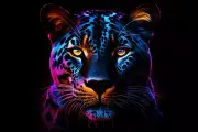 Jaguar UV tapestry, Blacklight Reactive, Psychedelic Wall Hanging, Trippy Art