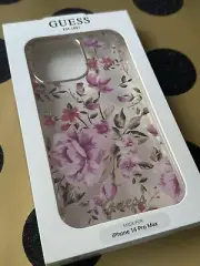 Phone Case iPhone 14 Pro Max Guess Cover Apple Flower Drop Protection Hard Strap