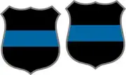 2 - 4" Shield 1 Thin Blue Line Decal SET Police Officer Sheriff Dept Sticker