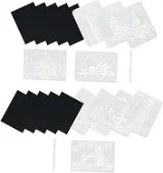 ARTIBETTER 2Sets DIY Scratch Painting Set of Scratch Painting Paper with Stencils for Adults Durable Cardboard Pet Material for Creative Crafts Activities