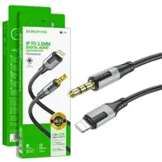 BOROFONE BL19 1M Lightning to 3.5mm Audio Aux Auxiliary Audio Cable Cord For Apple iPhone iPad iPod (Black)