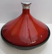Bruntmor Enamel Cast Iron Red Moroccan Tagine Cookware New