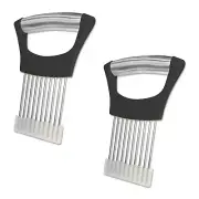 2 Pack Black Onion Slicer Holder, Stainless Steel Onion | Tomato | Potato | A...