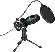 Podcast Microphone - Dynamic Microphone, Voiceover Microphone | RGB Microphone USB Podcast Microphone, Streaming Recording Mic On Desktop/Laptop, Online Game, Plug and Play for Music Recording