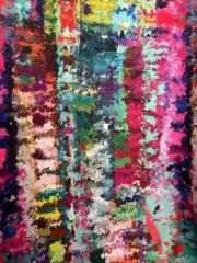 1X/2X New Nicole Miller Rainbow Watercolor Maxi Dress Pockets Blue Purple Red
