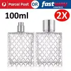 2PCS -100ML Refillable Perfume Atomizer Empty Flat Glass Spray Bottle Containers