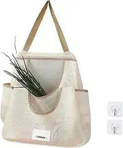 Mesh Produce Bags, Hangable Reusable Fruit and Vegetable Mesh Bags, Multifunctional Kitchen Storage Tote Bags for Hanging Fruit Storage, Eco-Friendly Vegetable Organizer for Home and Kitchen