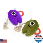 Onmygogo Large Dog Squeaky Chew Toys, Stuffed Plush Dog Toys for Aggressive C