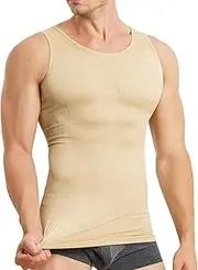 [YOLIURCH] Mens Compression Shirt Slimming Body Shaper Vest Sleeveless Waist Traner Workout Tank Top Tummy Control Shapewear