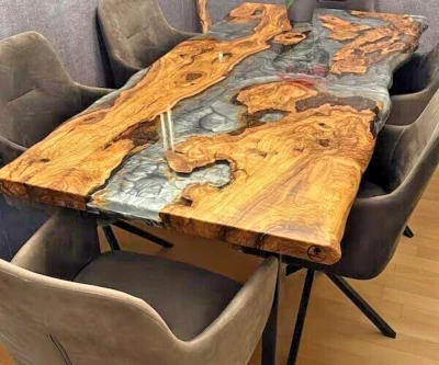 Made To Order Epoxy Resin Coffee Table Top Accacia Wood For Kitchen Dinning Hall